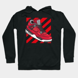 AJ 4 Retro Toro Red Sneaker Hoodie